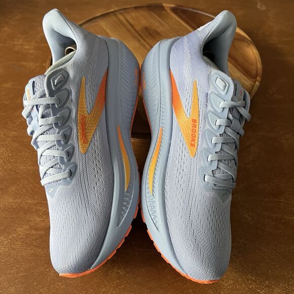 Brooks Ghost 17 Womens 9.5 Blue Heron White Orange Road Running Sneakers Shoes - Picture 8 of 16